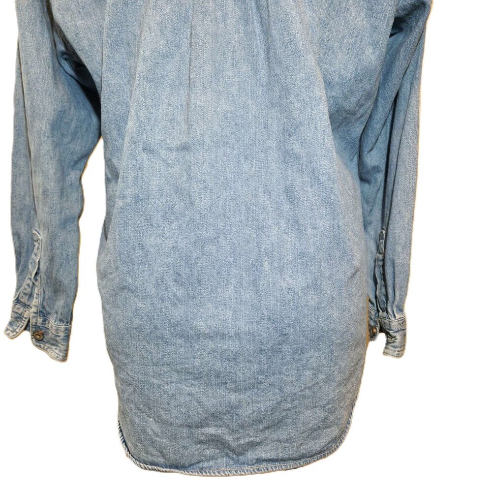 ❤️ 4/$20 Standard Blues jean button-up top Women's large Y2K Cotton Pockets - Picture 15 of 15